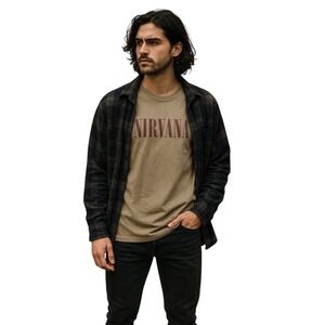 Nirvana In Utero Graphic T-Shirt Mens Medium Tan Garment Dyed New